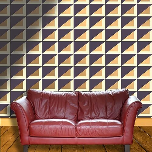 Brown Wall Sticker Geometry Lattice Line Wallpaper 118" X 110" T2776