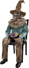 4.5 Ft Scary Sitting Scarecrow Animatronic E648116
