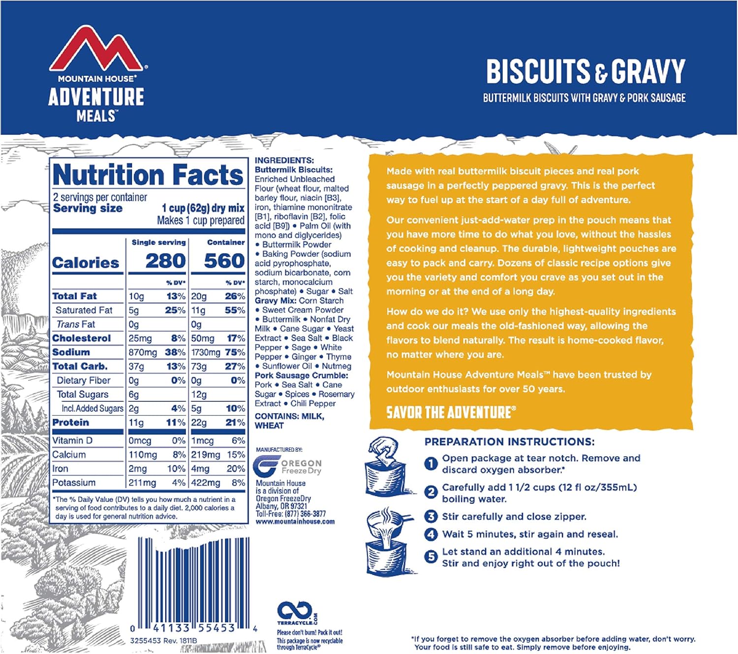6-Pack Freeze Dried Biscuits & Gravy X724357