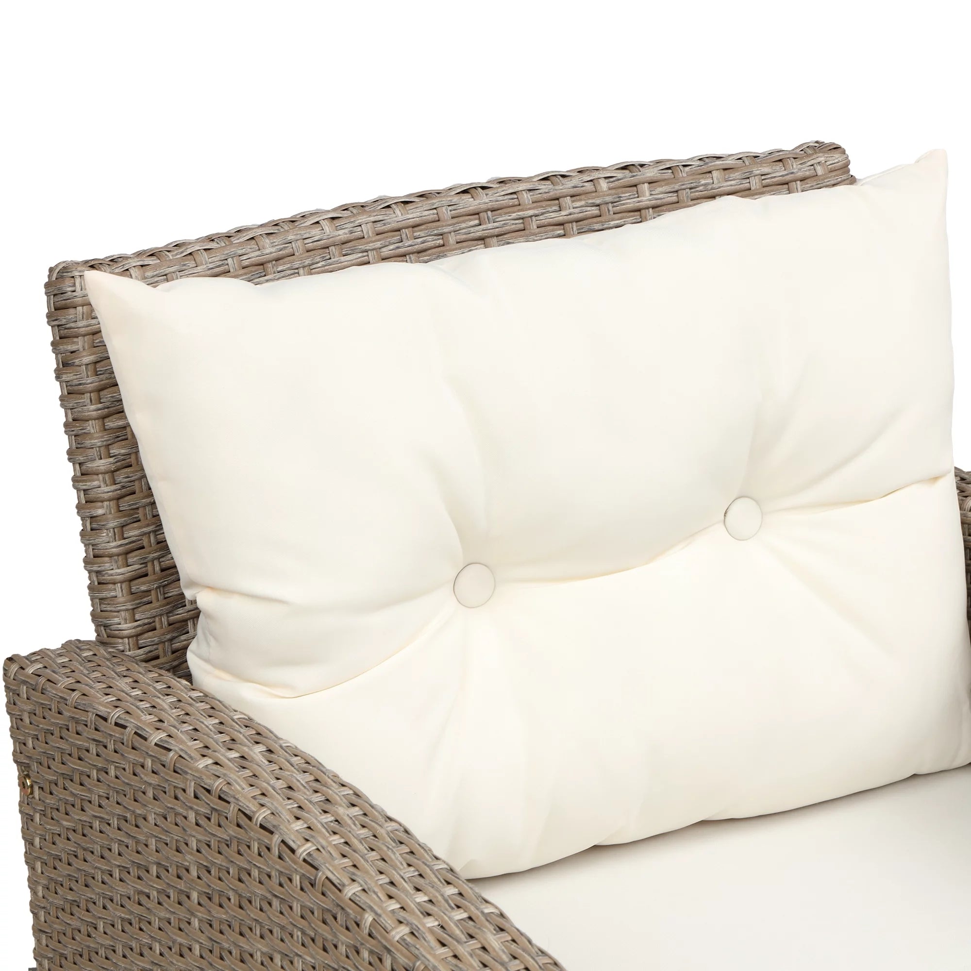 Beige Brown 4 Piece Wicker Rattan Sectional Sofa P186510