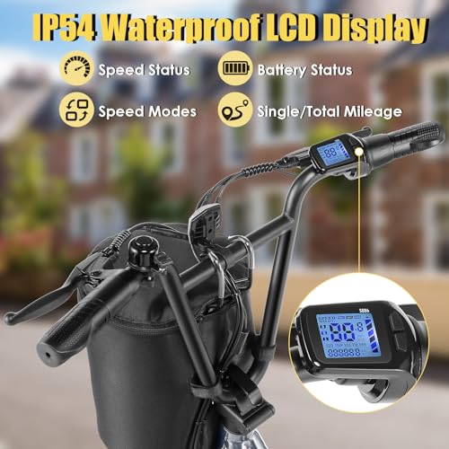 800w Electric Scooter with 20" Fat Tire, 20 MPH Top Speed, 30 Miles Range, Foldable P638
