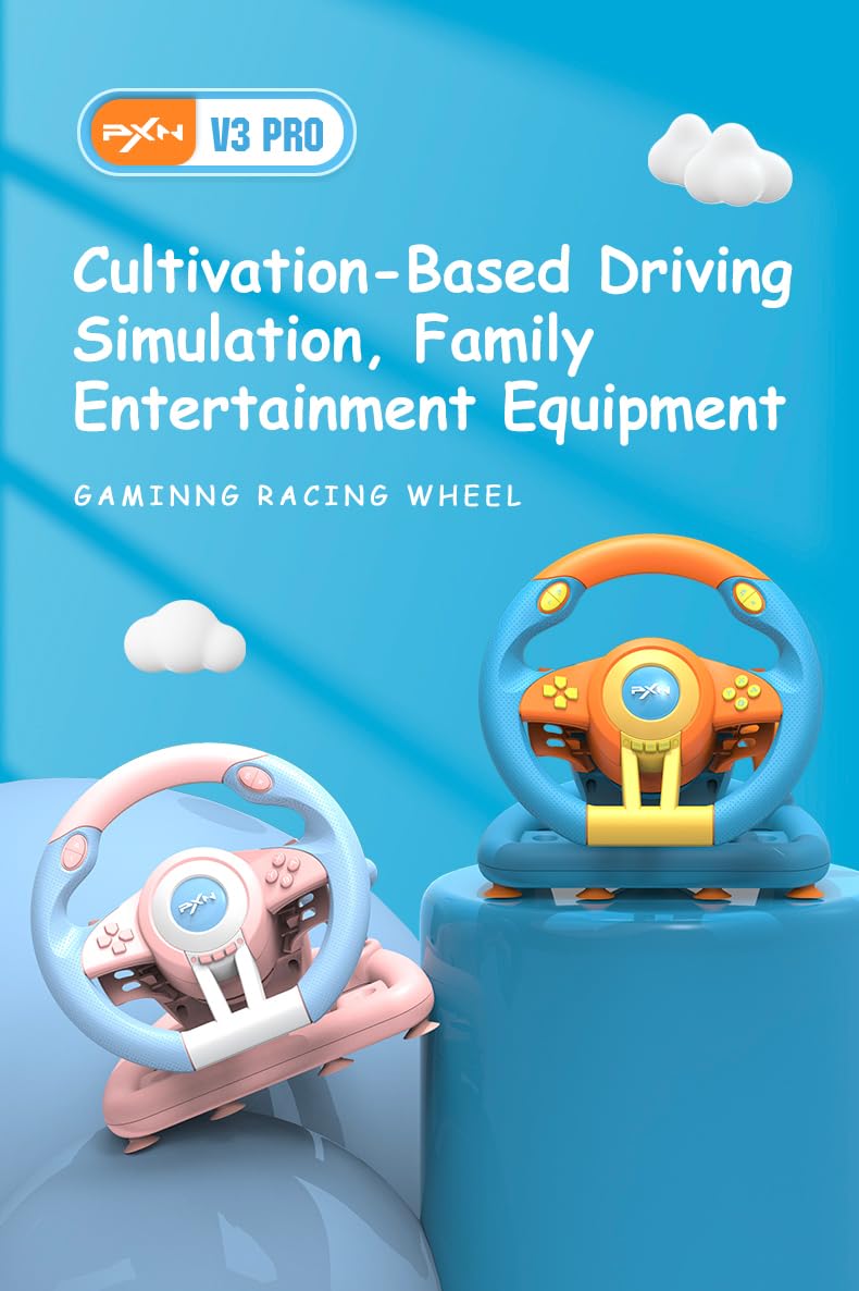 Gaming Steering Wheel with Pedal 180 Degree (blue) W692254