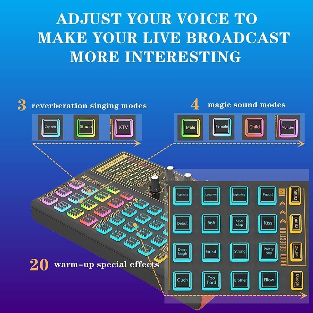 LED Light Sound Mixer Board with Voice Changer, Pack of 2 A23927