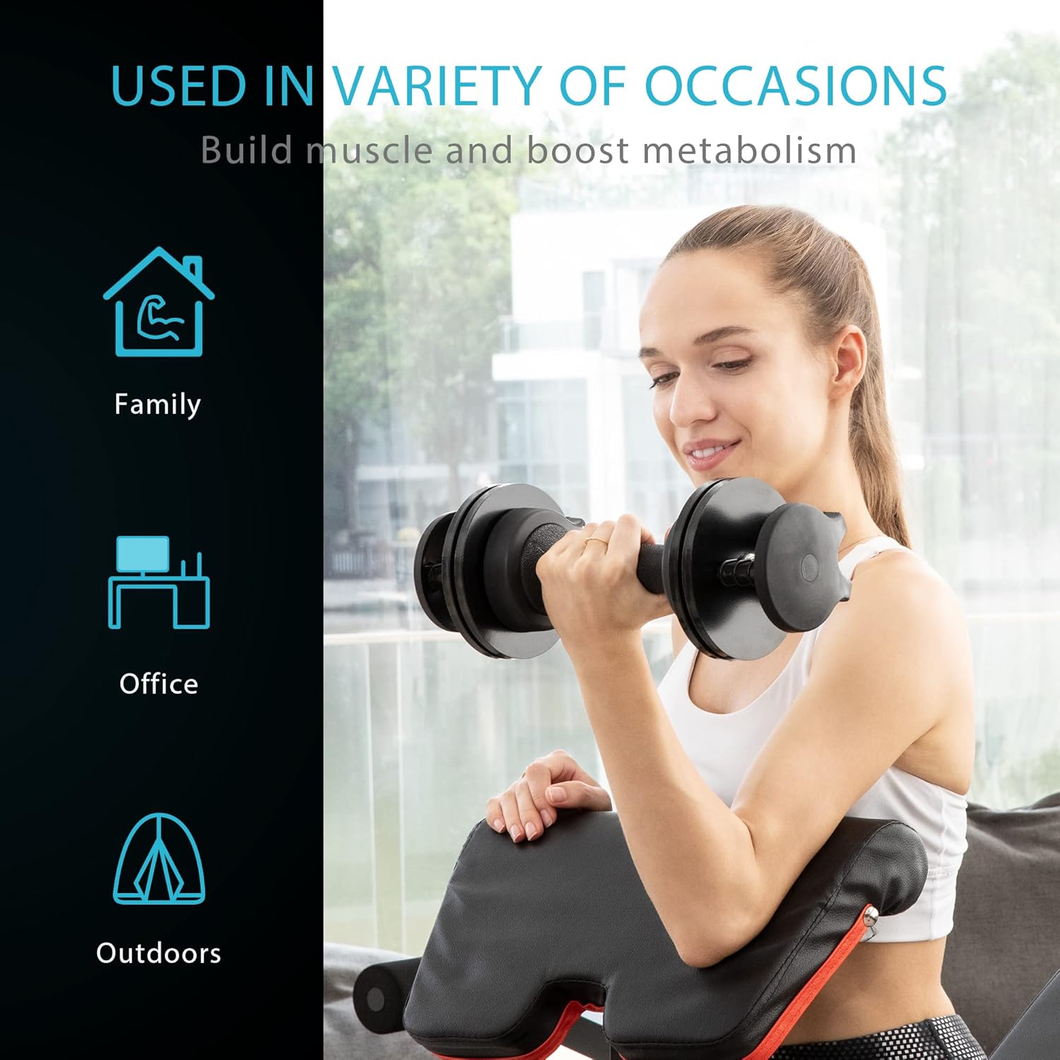 2.5 lbs to 15 lbs Adjustable Dumbbells Set of 2 R44681