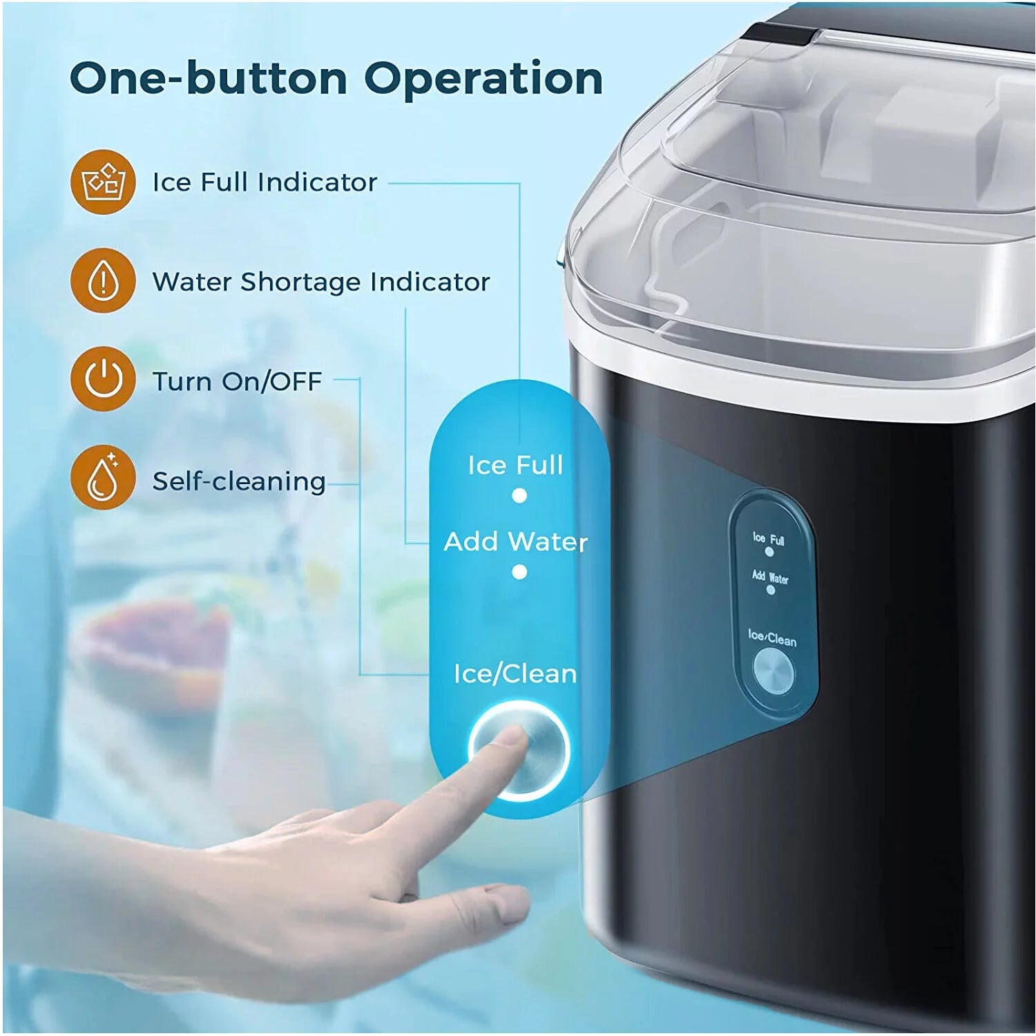 Black Nugget Ice Maker Countertop Y202526