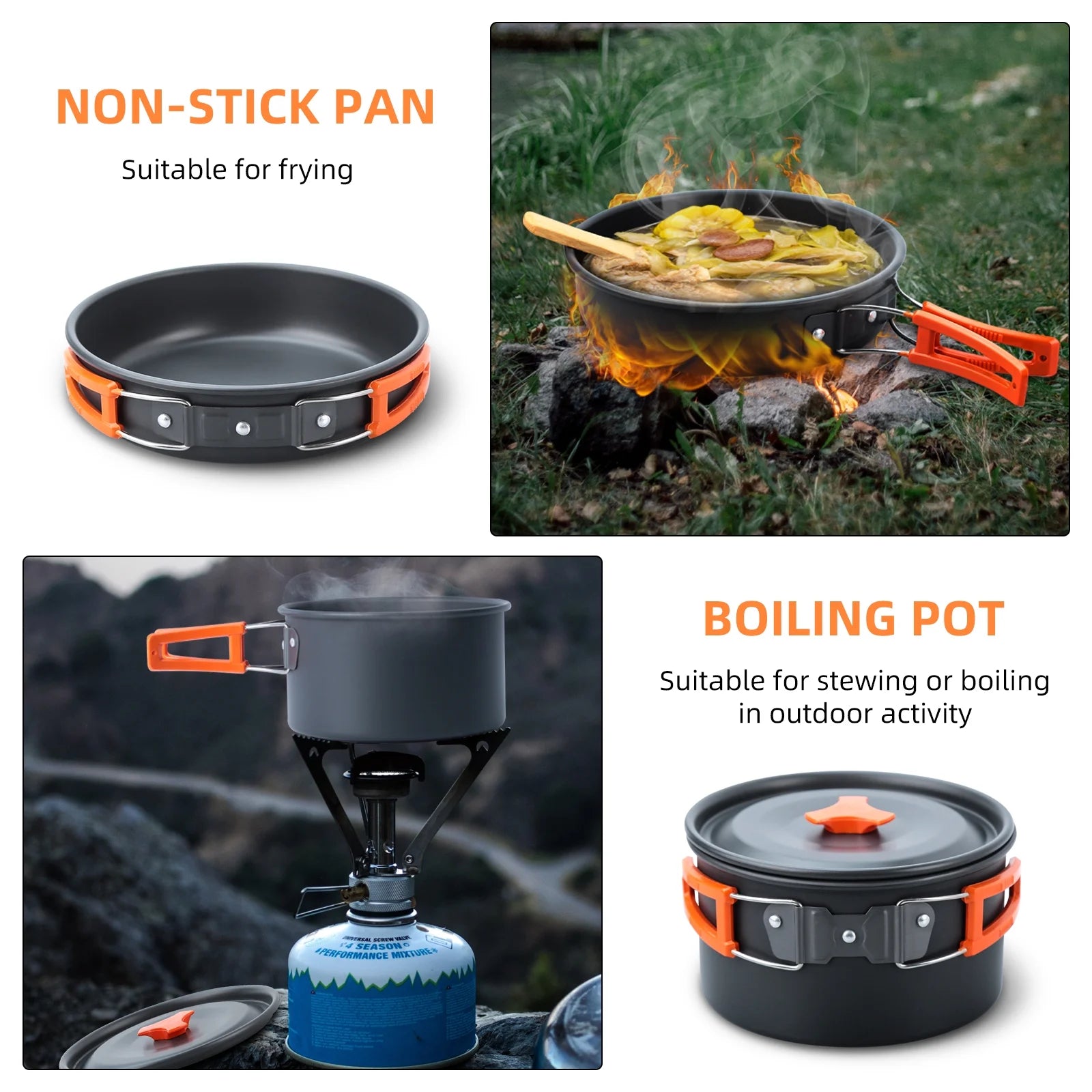 16pcs Camping Cookware Set D832