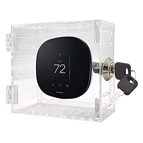Acrylic Clear Large Thermostat Lock Box with Key, 7.3 x 4.7 x 2.2 inch A34017