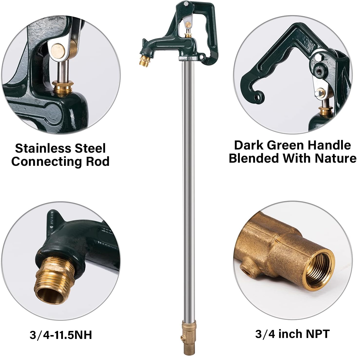 Green Frost-Free Yard Hydrant 3/4" Pipe Connection 39.4" Total Length D292812