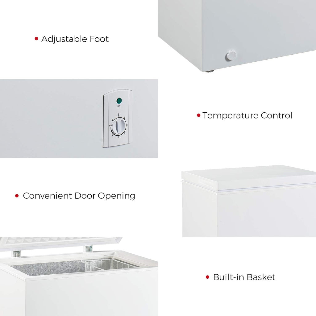 7.0 Cubic Feet Top Chest Freezer with Adjustable Thermostat and Removable Storage Basket B5151