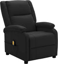 Black Faux Leather Adjustable Recliner Chair with Footrest D97384
