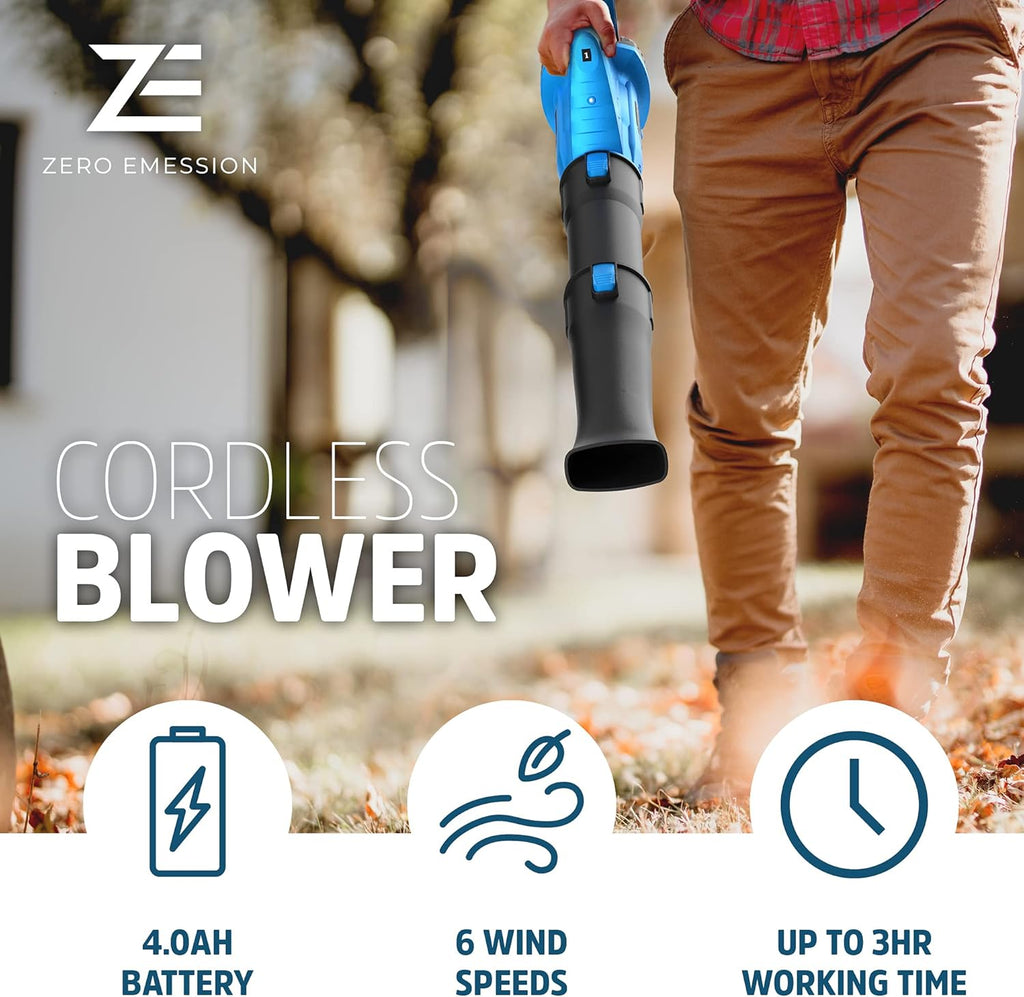 320 CFM 150 MPH Cordless Leaf Blower with 21V 4.0Ah Battery and Charger M9900