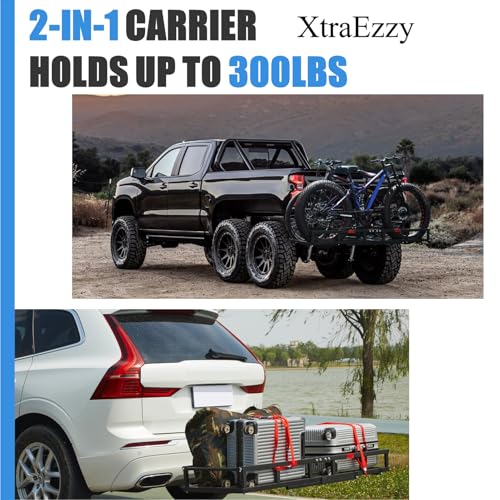 Red Heavy-Duty Hitch-Mount Bike Rack for 2 Electric Fat-Tire Bicycles C349