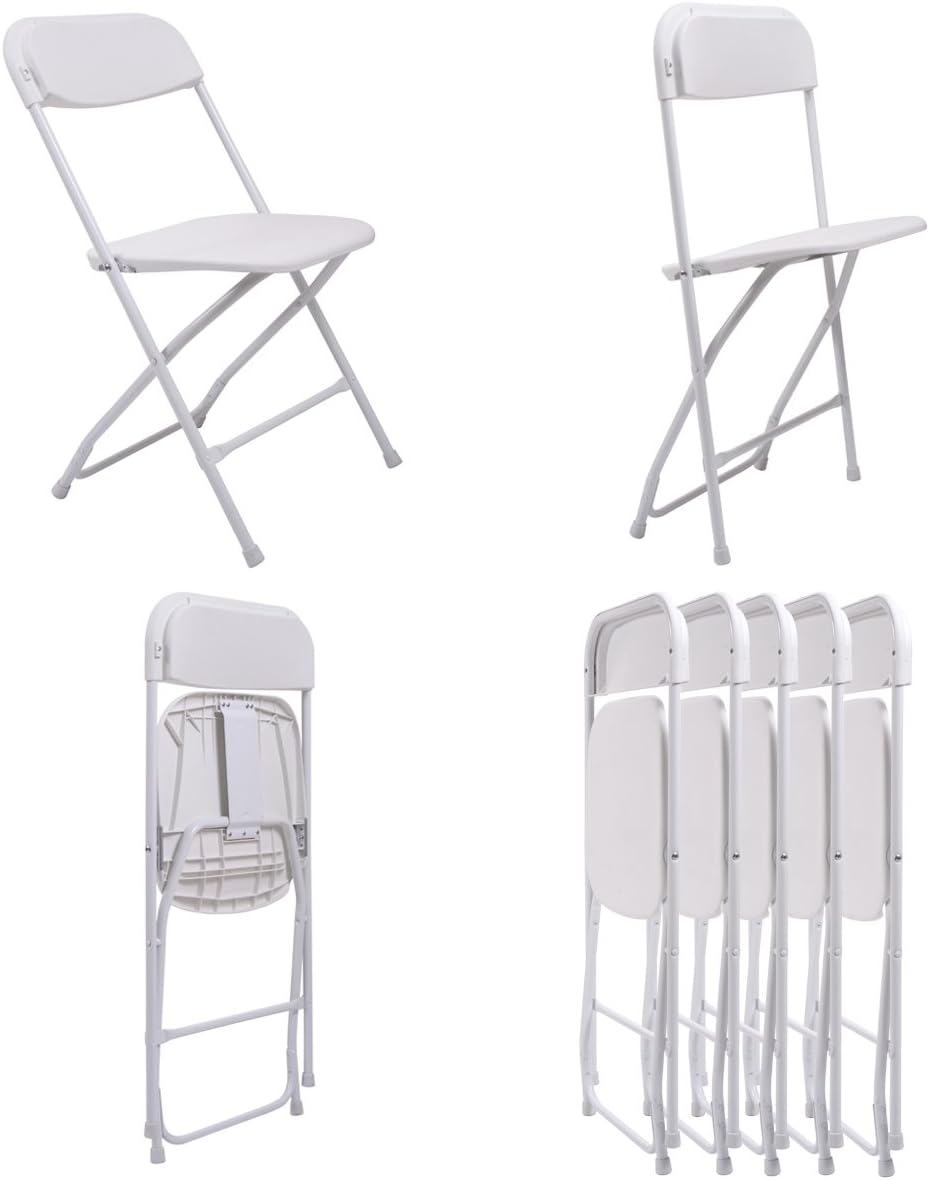 10-Pack White Plastic Folding Chair R575