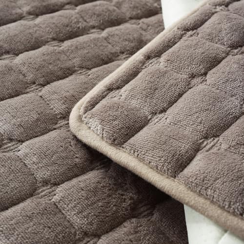 Light Brown Reversible Quilted Sofa Slipcover 35"x63" N764