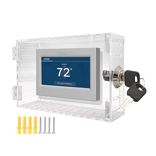 Acrylic Clear Large Thermostat Lock Box with Key, 7.3 x 4.7 x 2.2 inch A34017