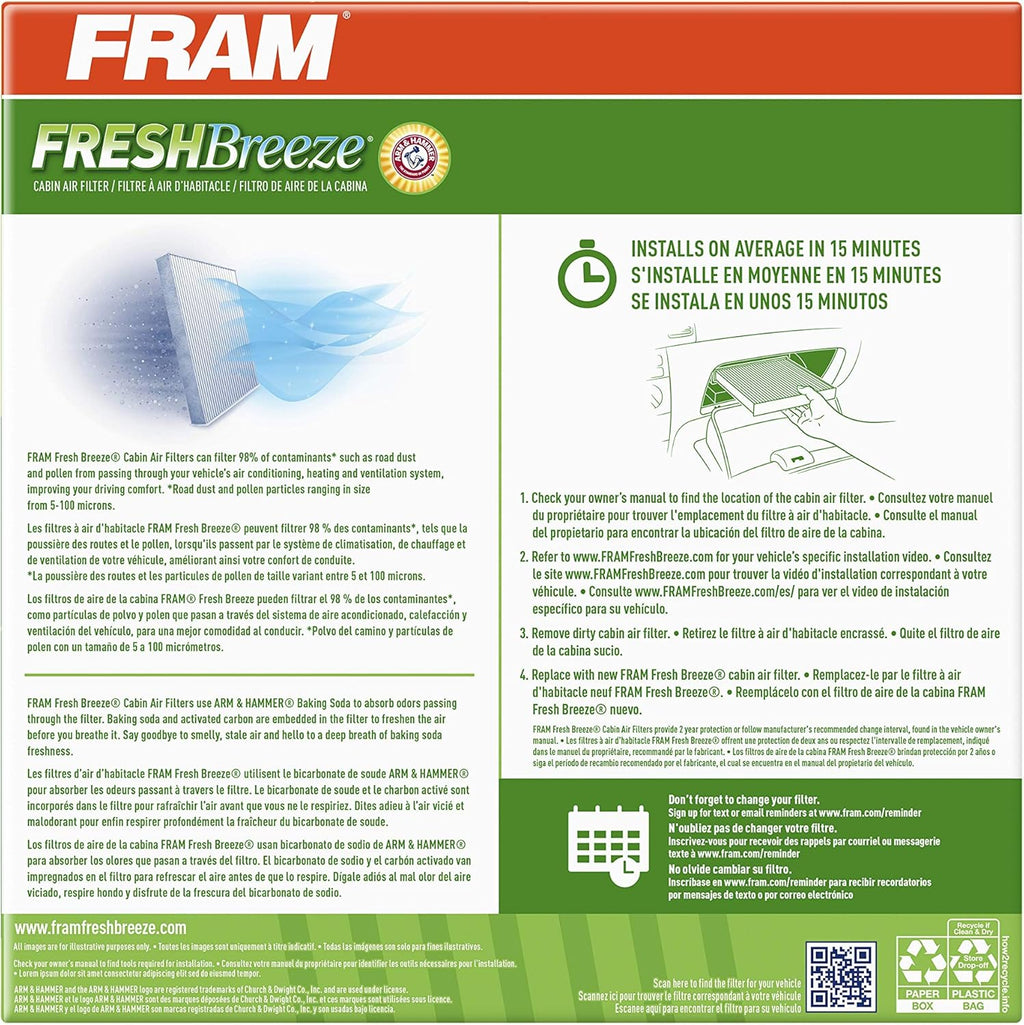 Cabin Air Filter with Arm and Hammer Baking Soda, white G619