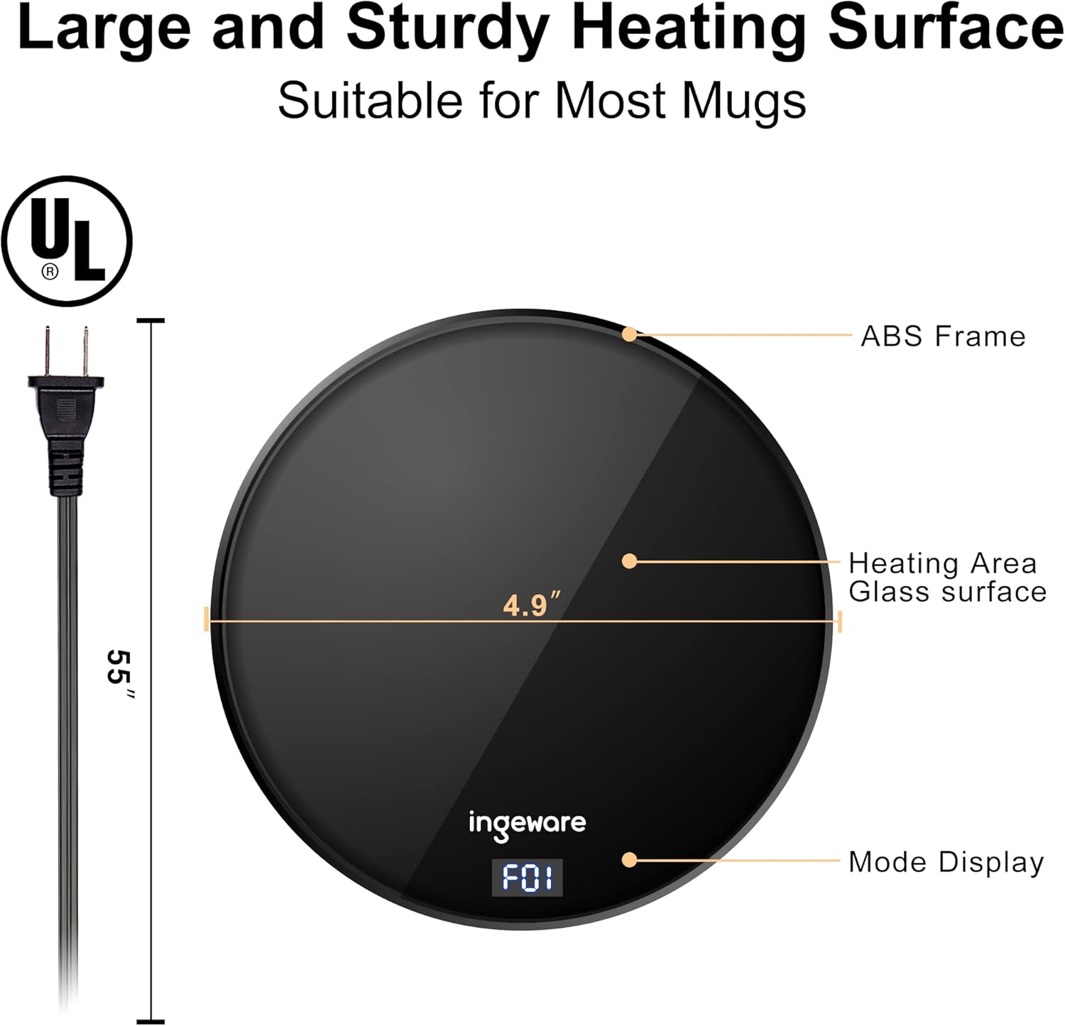 Coffee Mug Warmer with Temperature Settings Auto Shut Off N37418