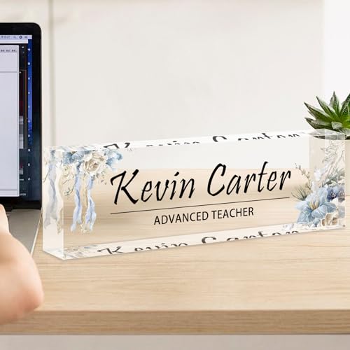 Acrylic Desk Name Plate (Purple Gold Marble) F5440
