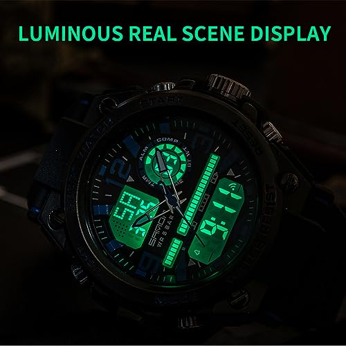 Mens Tactical Waterproof Digital Analog Wristwatch A2526