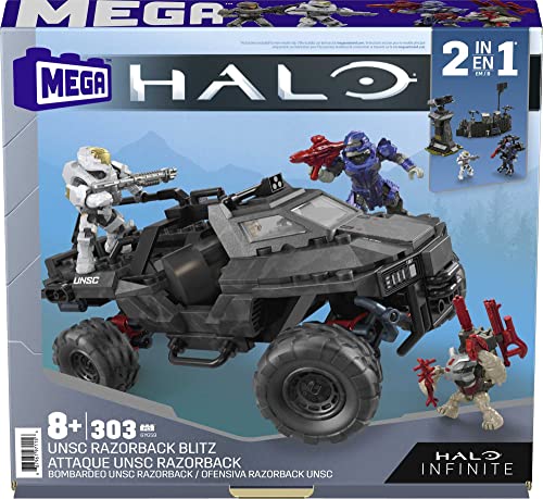 303 Piece UNSC Razorback Blitz Vehicle Building Toy Set with 4 Micro Action Figures F2360