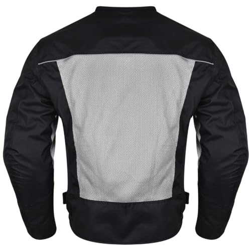 Leather Mesh Textile Motorcycle Jacket with CE Armor Removable Liner O290