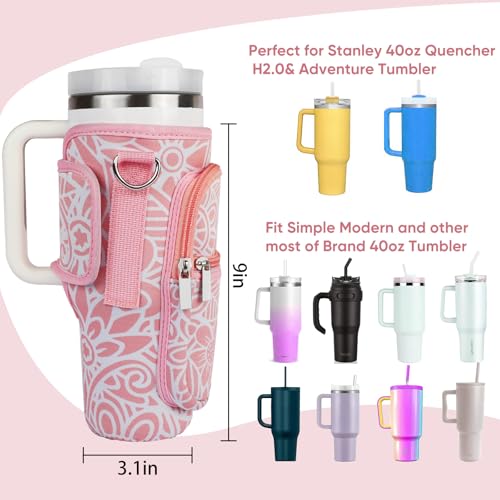 Water Bottle Holder Carrier Bag with Strap for 40 OZ Tumbler F33082