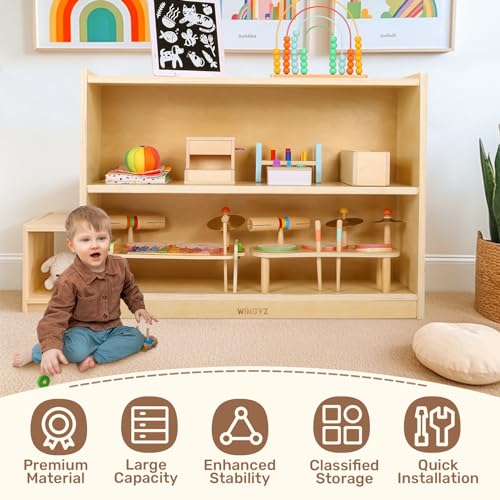 2-Tier Wooden Kids Bookshelf M259116