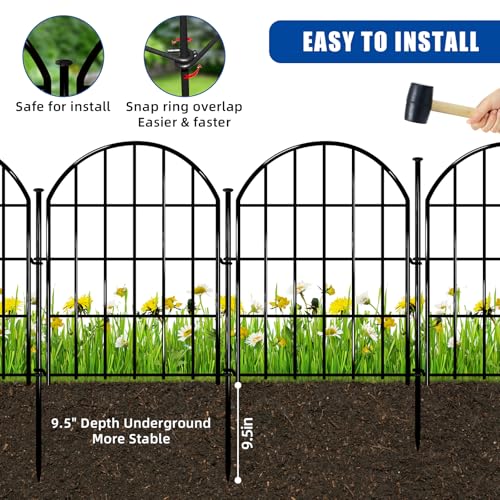 26 Pack 22in X 28ft Arched No Dig Rustproof Metal Garden Fence F176