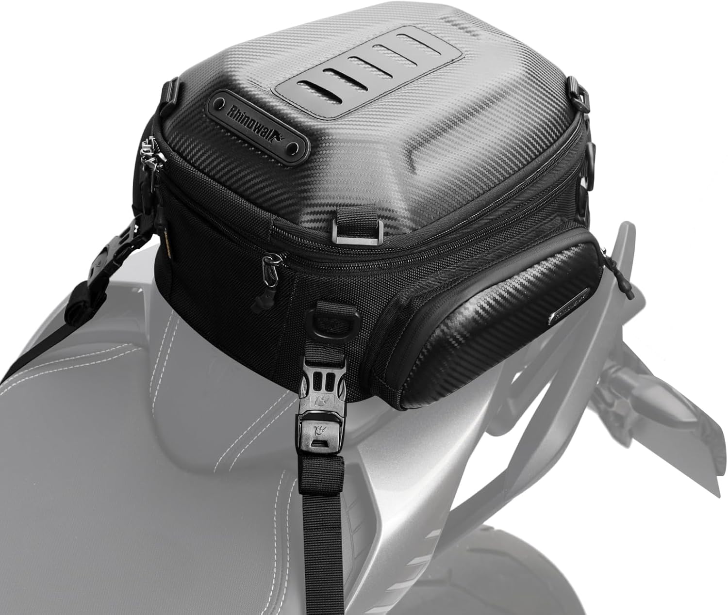 Black 12L-18L Expandable Motorcycle Tail Bag with Rain Cover Q3206