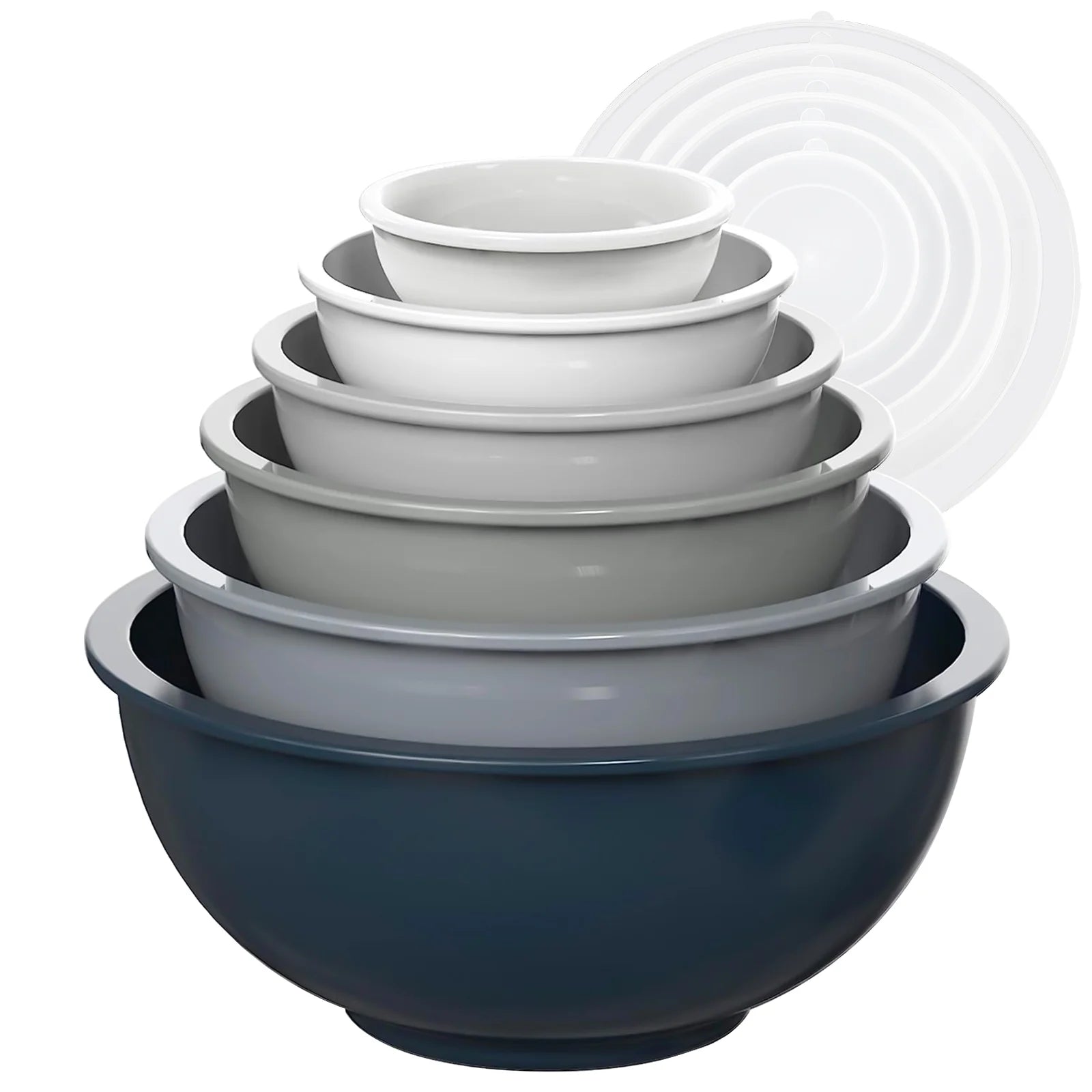 12 Piece Plastic Nesting Bowls Set with Lids T78629
