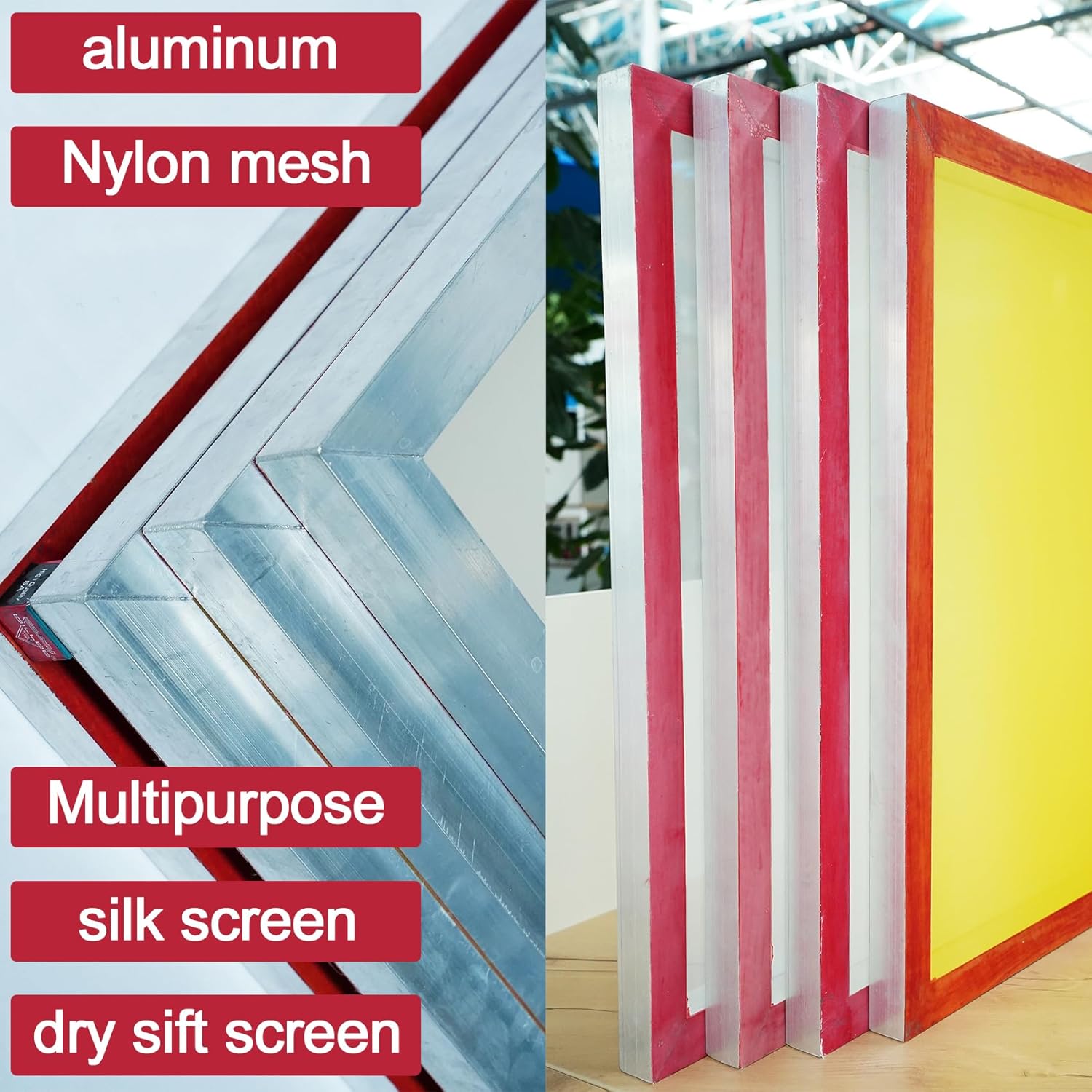 12 × 16" Dry Sift Screen Set of 4, Aluminum Frame, Nylon Mesh E598650