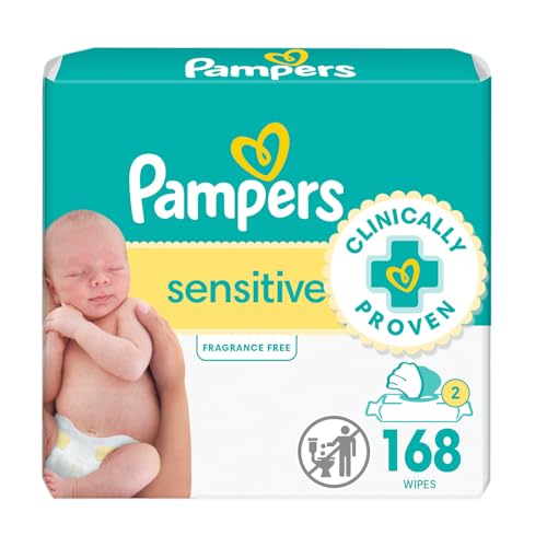 Pampers Sensitive Baby Wipes, Water Based, Hypoallergenic and Unscented, 16 Flip-Top Packs (1344 Wipes Total) S848