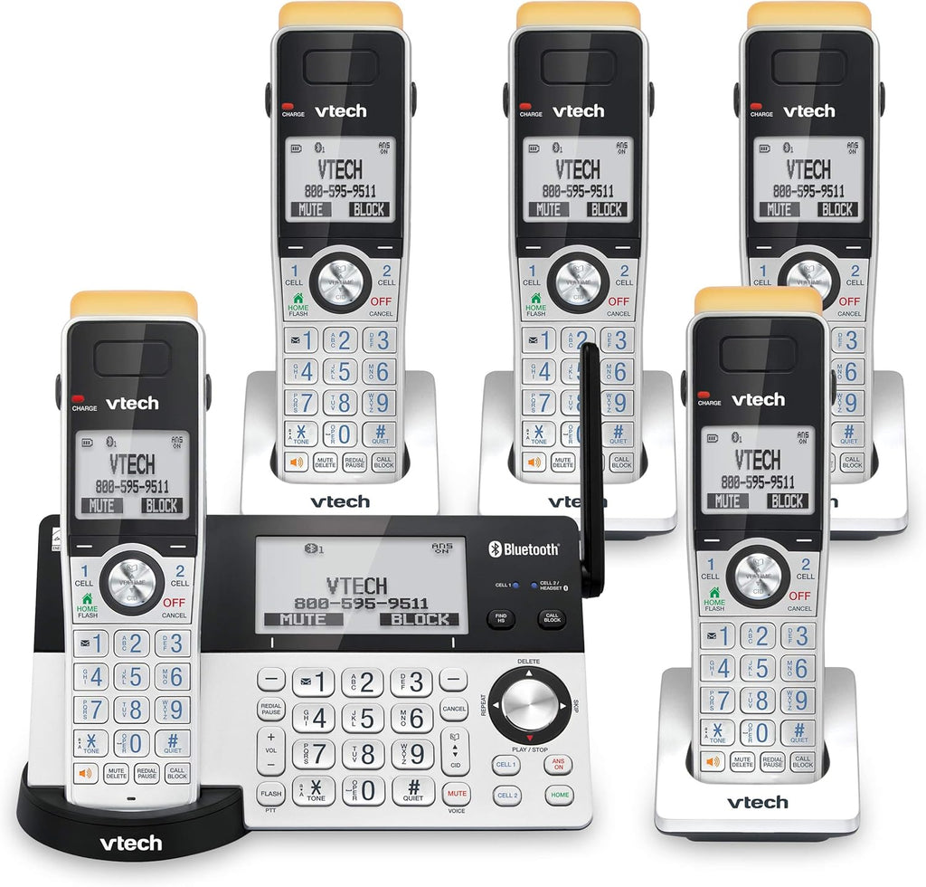 5 Handset DECT 6.0 Cordless Phone with Answering Machine I785