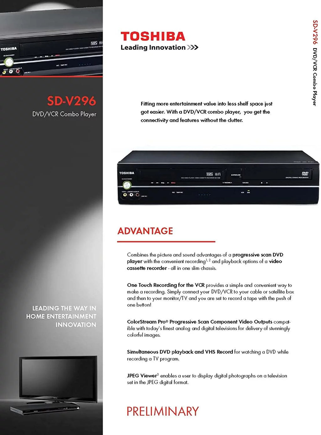 DVD/VCR Combo Player Black P69889