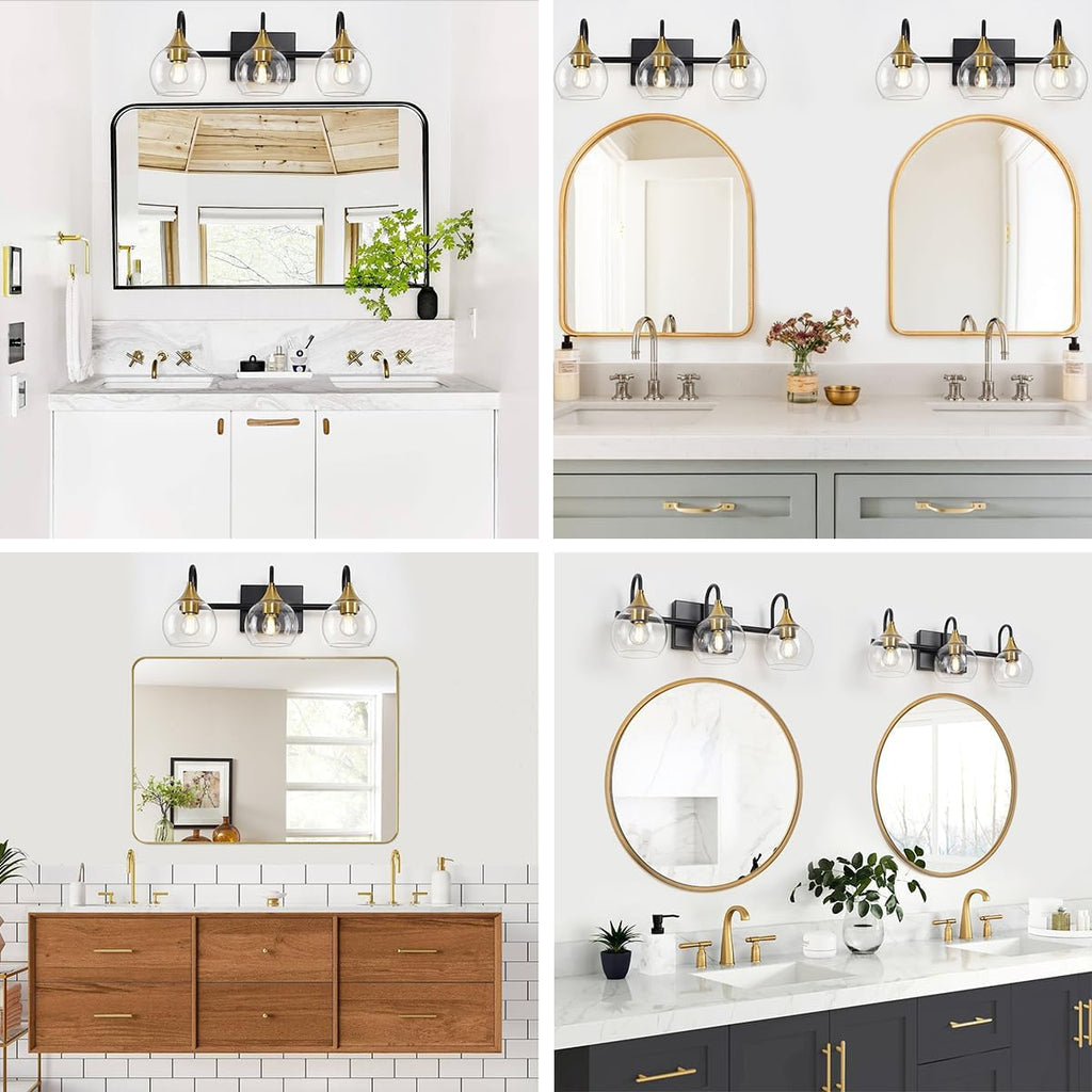 Black Gold 3 Light Bathroom Vanity Light H252103