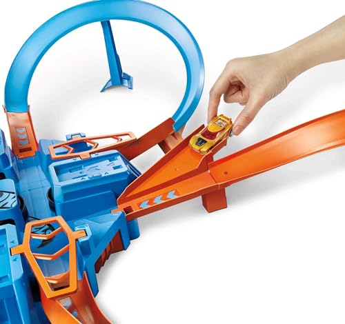 Criss Cross Crash Toy Car Track Set with Motorized Booster D5049
