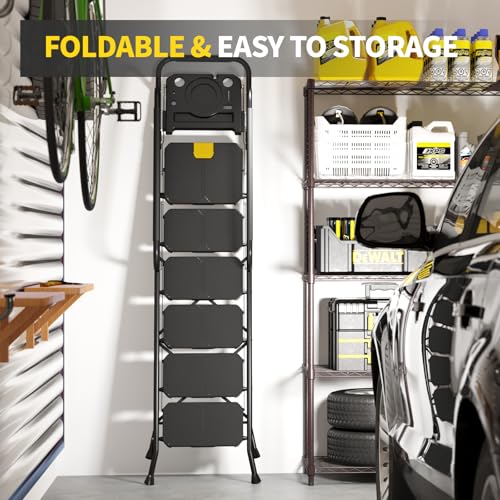 6 Step Steel Ladder with Tool Platform and Handrails E396695