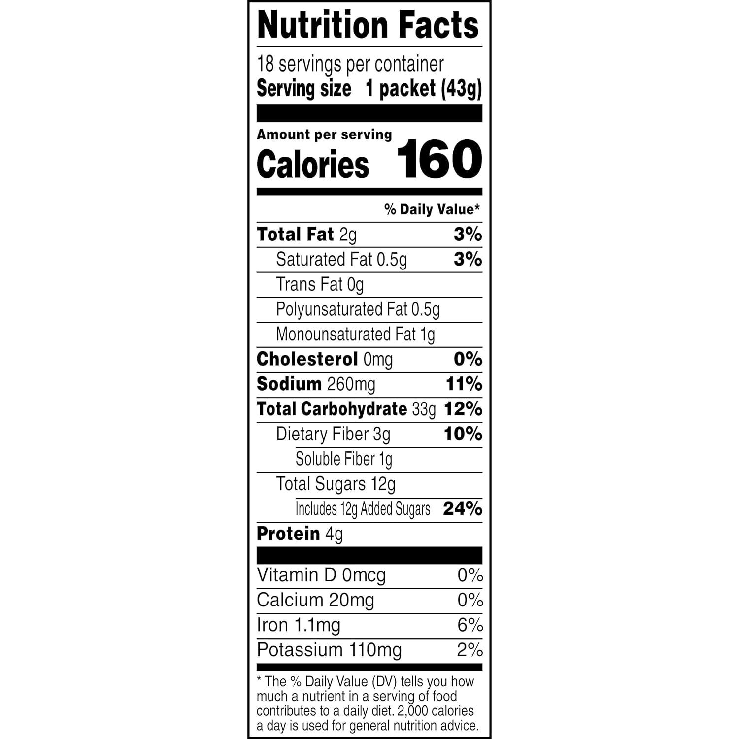 Maple and Brown Sugar Instant Oatmeal 18 Packets W85157