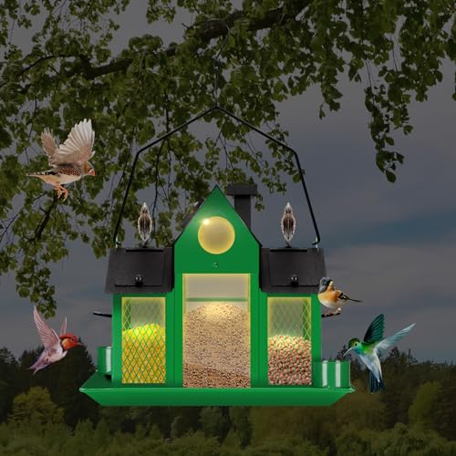 Blue Metal Hanging Bird Feeder L2583