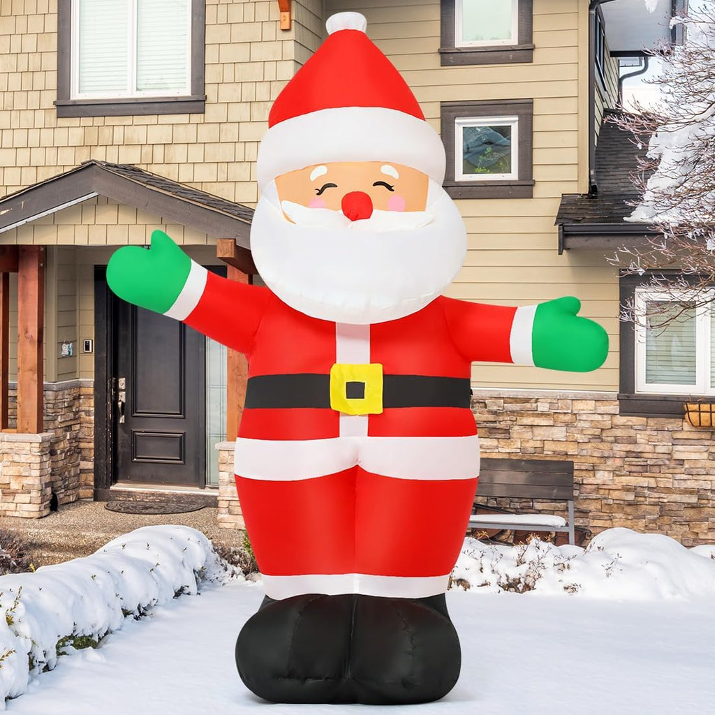 5 FT Christmas Inflatables Santa Claus Outdoor Decorations Blow Up Yard Standing Santa with Built-in LEDs S357716