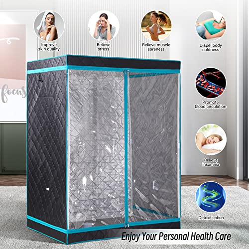 Grey Full Size 2 Person Foldable Sauna Tent V488829