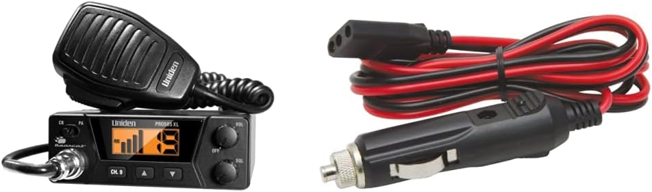 40-Channel CB Radio with 12V 3-Pin Plug Fused Replacement Power Cord F568