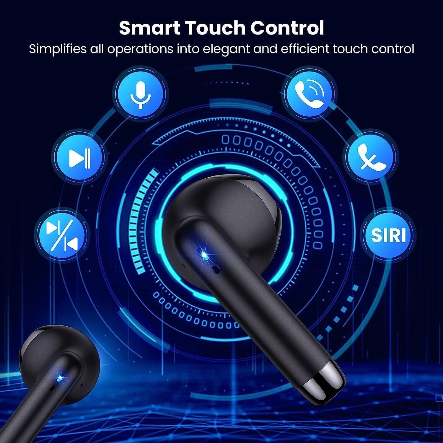 Black TWS Wireless Bluetooth 5.0 Earbuds with Charging Case S1451