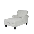 Beige Corduroy Chaise Lounge with Storage X3174