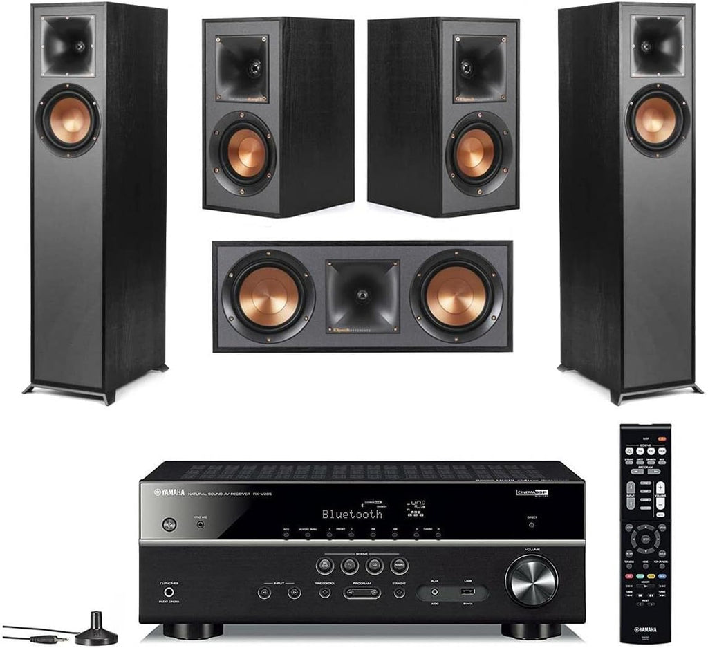 Black 5.0 Home Theater System with Floorstanding Speaker, Center Channel Speaker, Bookshelf Speaker and 5.1-Channel Receiver I529