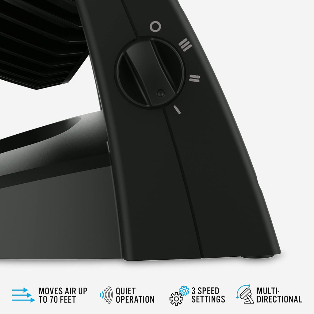 Black 3 Speeds Air Circulator Fan P1938