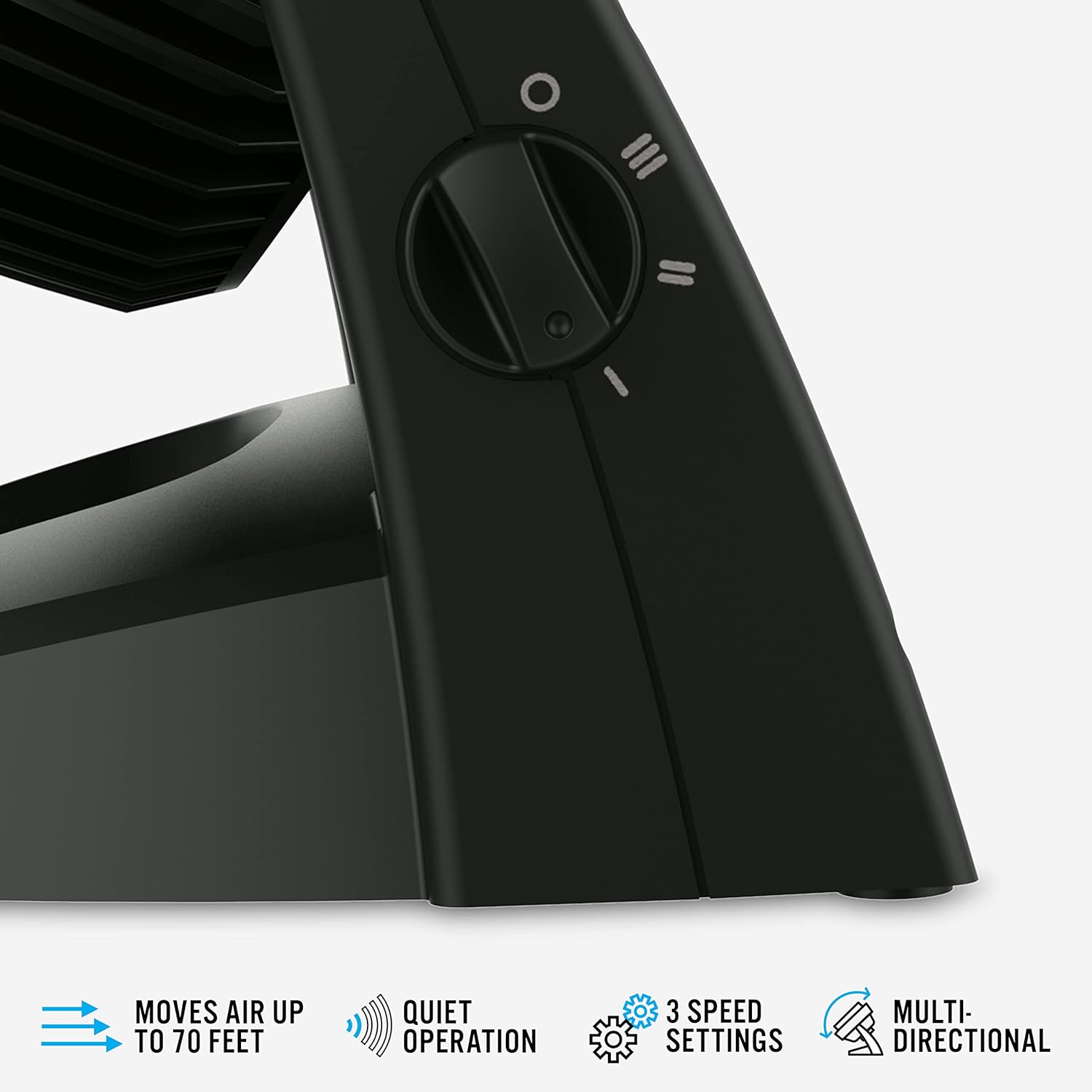 Black 3 Speeds Air Circulator Fan P1938