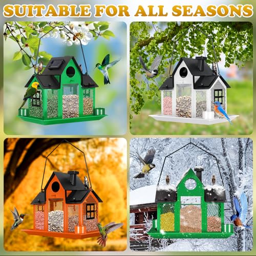 Blue Metal Hanging Bird Feeder L2583