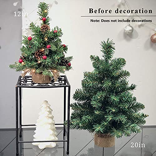 20 inch Pre-Lit Artificial Mini Christmas Tree with 40 LED Lights E967175