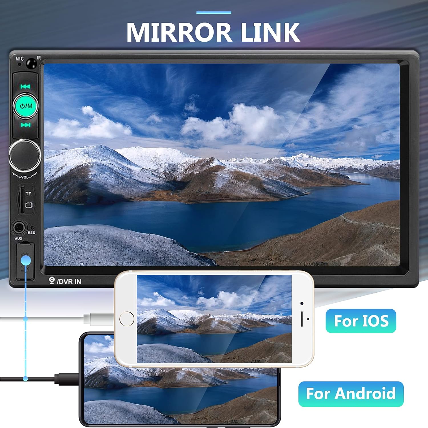 2 Din 7 Inch Touch Screen Car Stereo with Bluetooth L831698